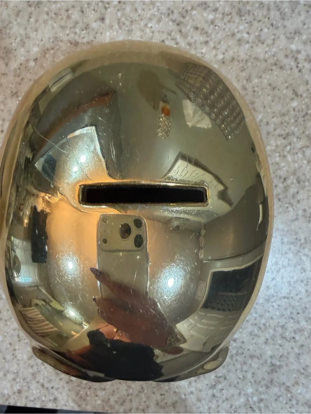 Z Gallerie Gold Ceramic Skull Accent Bank